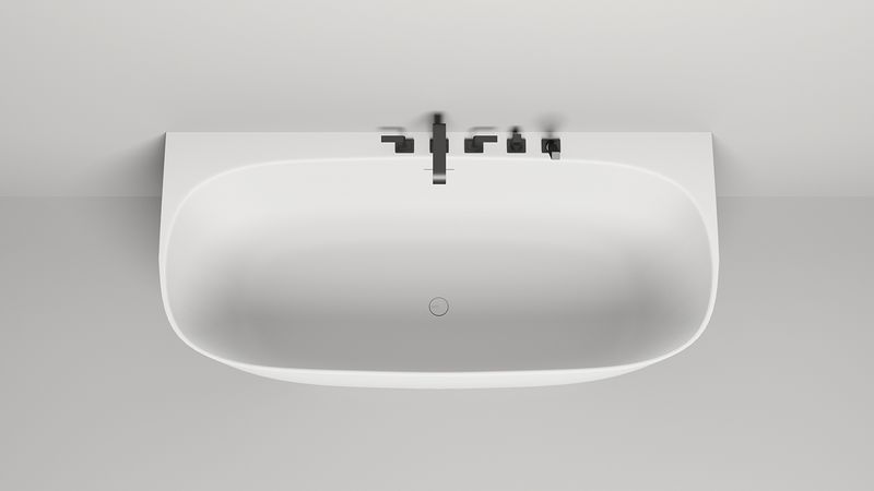 Ванна пристенная Salini S-Stone Sofia Wall 102523M 180x85x61.5 (белый матовый), донный клапан, сифон, слив-перелив