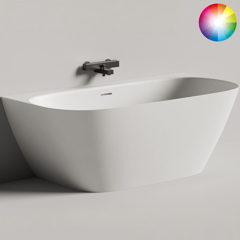 Ванна пристенная Salini S-Stone Sofia Wall 102527MF 160x80x59 (покраска RAL полностью, матовый), донный клапан, сифон, слив-перелив
