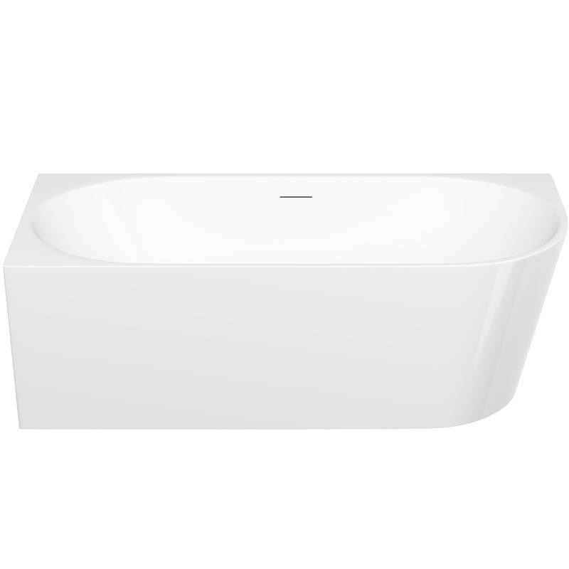 Ванна пристенная Sancos Грань (Edge) FB23L 170x80x58 (белый глянцевый), со сливом-переливом, левая
