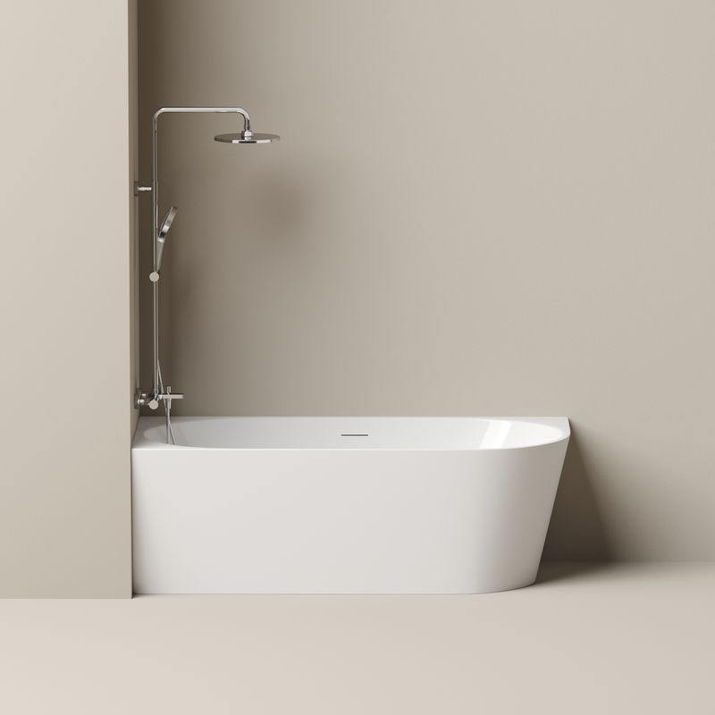 Ванна пристенная Sancos Грань (Edge) FB23L 170x80x58 (белый глянцевый), со сливом-переливом, левая