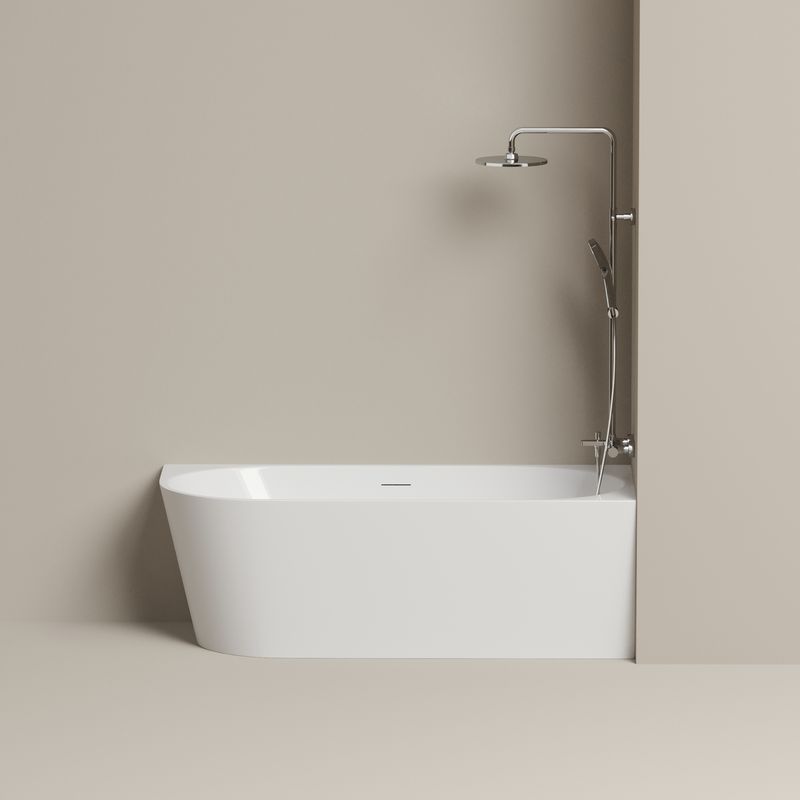 Ванна пристенная Sancos Грань (Edge) FB23R 170x80x58 (белый глянцевый), со сливом-переливом, правая