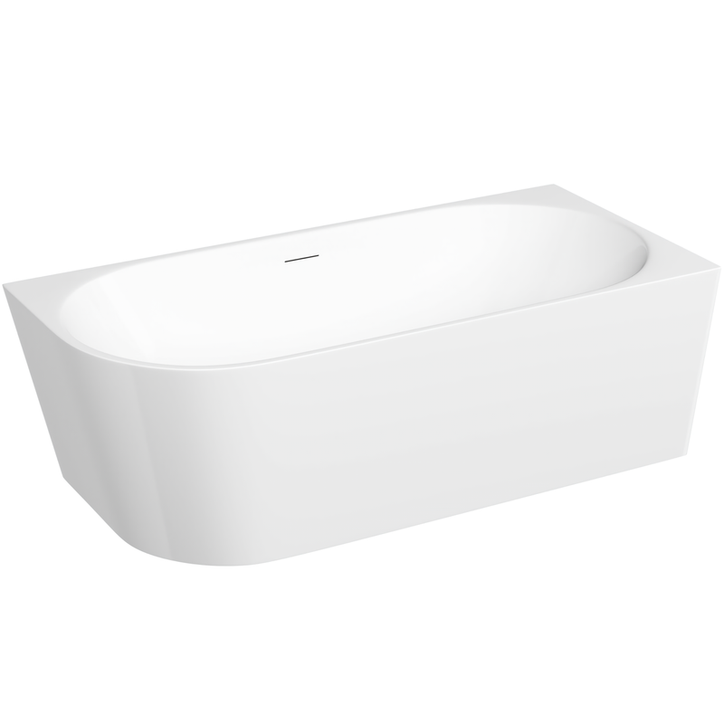 Ванна пристенная Sancos Грань (Edge) FB23R 170x80x58 (белый глянцевый), со сливом-переливом, правая