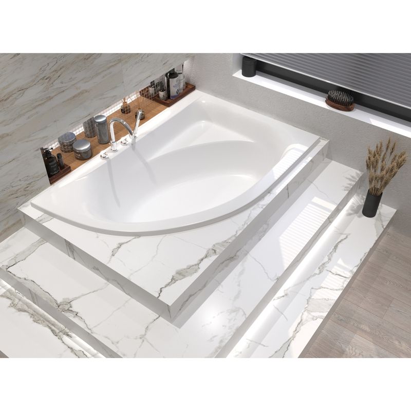 Ванна пристенная угловая Whitecross Aquarella 0108.170110.100 170x110 (белый глянцевый), без слива-перелива, левая