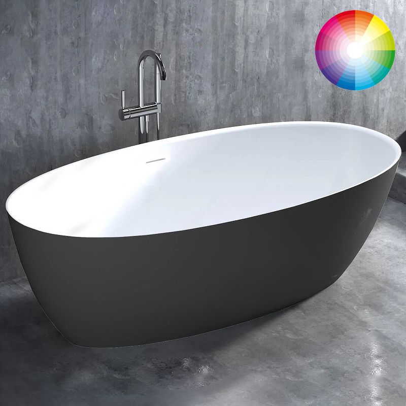 Ванна свободностоящая Salini S-Sense Alda 101912GRH 170x80x59.5 (белый внутри, покраска RAL снаружи), донный клапан, сифон, слив-перелив