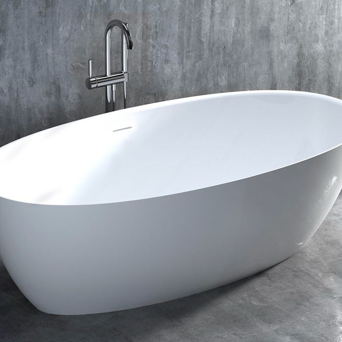 Ванна свободностоящая Salini S-Stone Alda 101924M 160x70x60 (белый матовый), донный клапан, сифон, слив-перелив