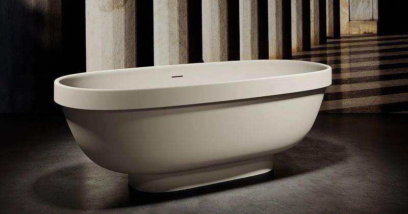 Ванна свободностоящая Salini S-Stone Greca 103121MF 180x80x60 (покраска по RAL полностью), донный клапан, сифон, слив-перелив