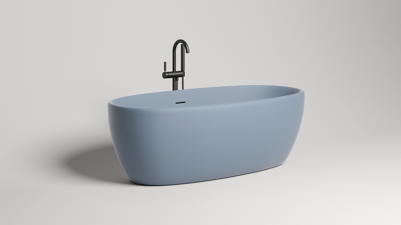 Ванна свободностоящая Salini S-Stone Luce 100121MF 169х87х58 (покраска полностью, цвет на выбор), донный клапан, сифон, слив-перелив