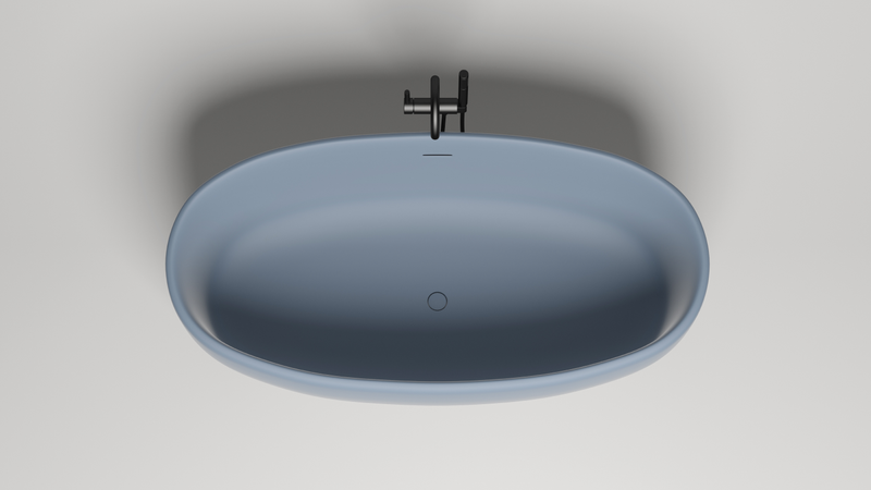 Ванна свободностоящая Salini S-Stone Luce 100121MF 169х87х58 (покраска полностью, цвет на выбор), донный клапан, сифон, слив-перелив