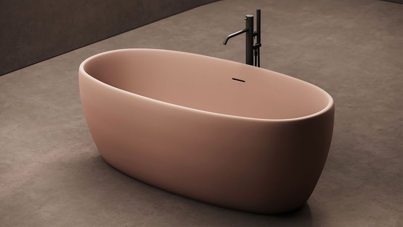 Ванна свободностоящая Salini S-Stone Luce 100121MF 169х87х58 (покраска полностью, цвет на выбор), донный клапан, сифон, слив-перелив