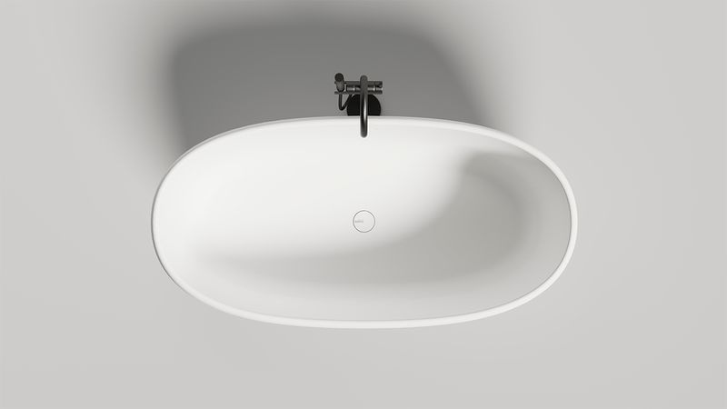 Ванна свободностоящая Salini S-Stone Luce 100122M 150x75x58 (белый матовый), донный клапан, сифон, слив-перелив 