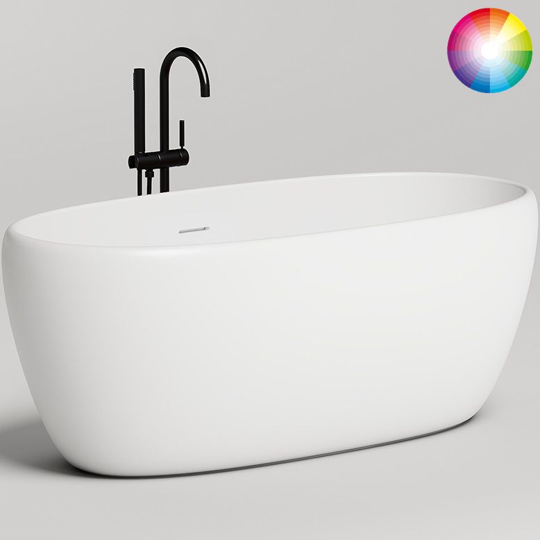 Ванна свободностоящая Salini S-Stone Luce 100122MF 150x75x58 (покраска RAL полностью, матовый), донный клапан, сифон, слив-перелив