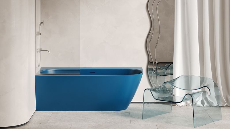 Ванна угловая Salini S-Sense Sofia Corner L 102515GF 170x85x59 (покраска RAL полностью, глянцевый), донный клапан, сифон, слив-перелив, левосторонняя