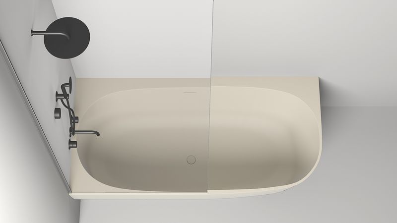 Ванна угловая Salini S-Stone Sofia Corner L 102525MF 170x85x59 (покраска RAL полностью, матовый), донный клапан, сифон, слив-перелив, левосторонняя