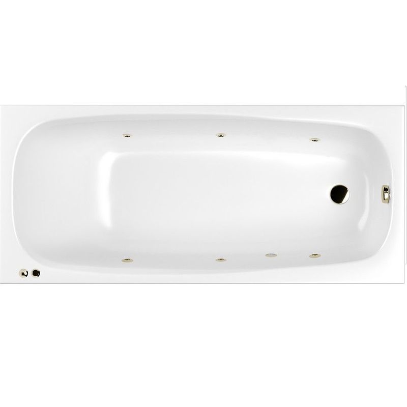 Ванна встраиваемая акриловая Whitecross Layla Slim SOFT 0122.180080.100.SOFT.BR 180x80 (белый глянцевый, бронза), каркас, слив-перелив