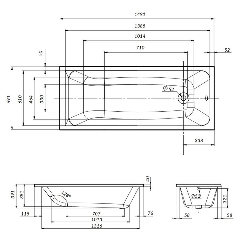 Ванна встраиваемая AM.PM Gem W90A-150-070W-A 150x70