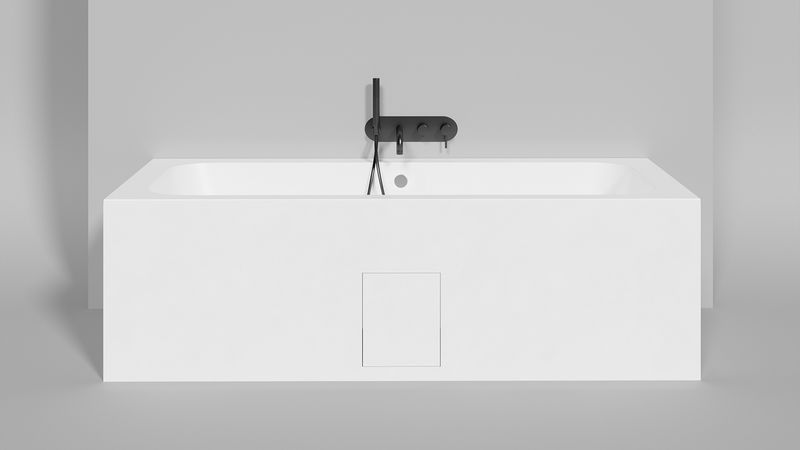 Ванна встраиваемая Salini S-Sense Orlanda Axis 103211MF 191x80.5x60 (покраска RAL полностью, только светлые оттенки, матовый), без донного клапана