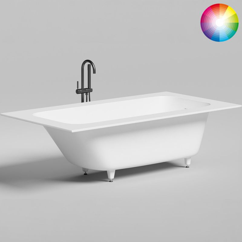 Ванна встраиваемая Salini S-Sense Orlanda Plus Kit 102114GF 190x100.4x60 (покраска RAL полностью, глянцевый), донный клапан, сифон, слив-перелив