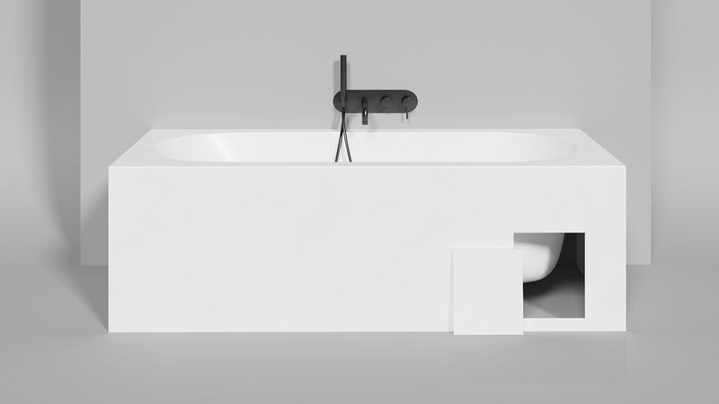 Ванна встраиваемая Salini S-Sense Ornella Kit 102414GF 170x80x60 (покраска RAL полностью, глянцевый),  донный клапан, сифон, слив-перелив