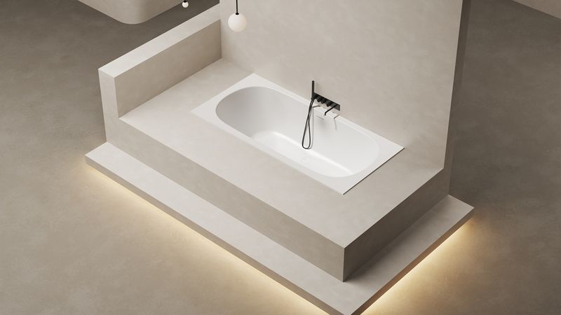 Ванна встраиваемая Salini S-Sense Ornella Axis Kit 103512G 190.5x90.5x63.5 (белый глянцевый), донный клапан, сифон, слив-перелив