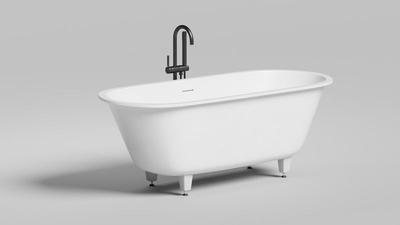 Ванна встраиваемая Salini S-Sense Ornella Axis Kit 103512G 190.5x90.5x63.5 (белый глянцевый), донный клапан, сифон, слив-перелив