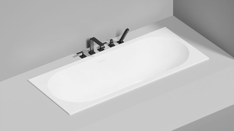 Ванна встраиваемая Salini S-Sense Ornella Axis Kit 103512G 190.5x90.5x63.5 (белый глянцевый), донный клапан, сифон, слив-перелив