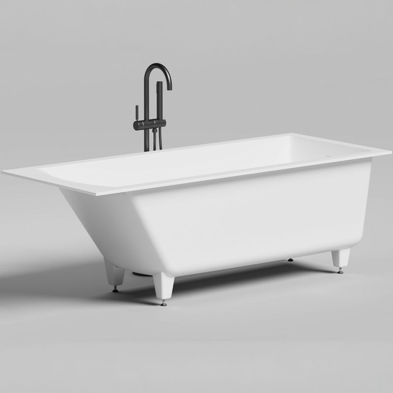 Ванна встраиваемая Salini S-Stone Cascata 104323M 169.8x74.7x60 (белый матовый), донный клапан, сифон, слив-перелив