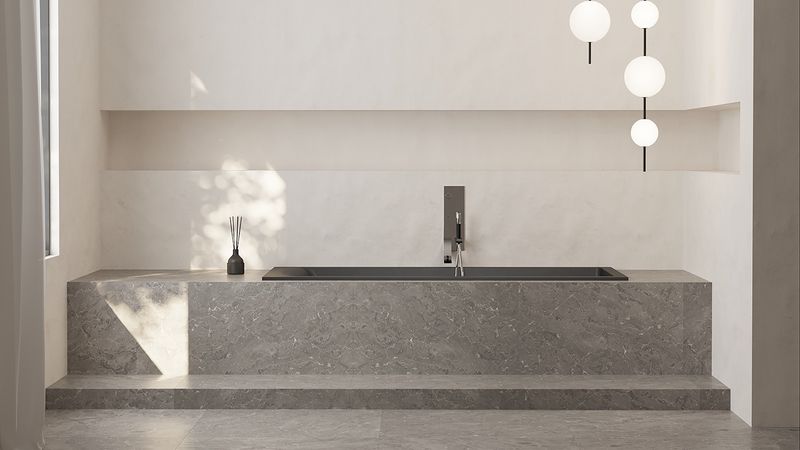 Ванна встраиваемая Salini S-Stone Cascata Kit 104523MF 179.6x79.5x60 (покраска RAL полностью, матовый), донный клапан, сифон, слив-перелив