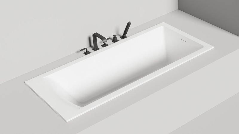 Ванна встраиваемая Salini S-Stone Cascata Kit 104523MF 179.6x79.5x60 (покраска RAL полностью, матовый), донный клапан, сифон, слив-перелив