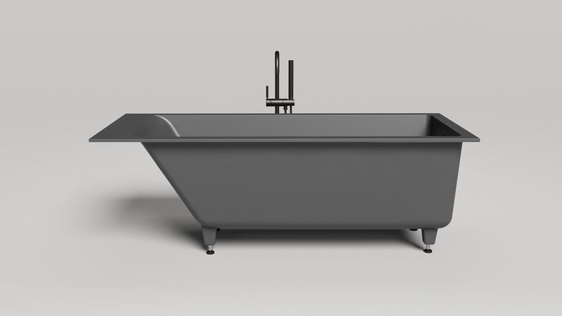 Ванна встраиваемая Salini S-Stone Cascata Kit 104523MF 179.6x79.5x60 (покраска RAL полностью, матовый), донный клапан, сифон, слив-перелив