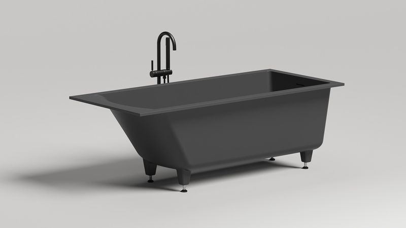 Ванна встраиваемая Salini S-Stone Cascata Kit 104523MF 179.6x79.5x60 (покраска RAL полностью, матовый), донный клапан, сифон, слив-перелив
