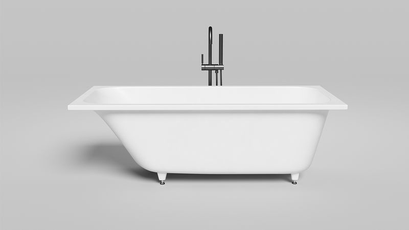 Ванна встраиваемая Salini S-Stone Orlanda 102125M 160x70x 60 (белый матовый), донный клапан, сифон,  слив-перелив