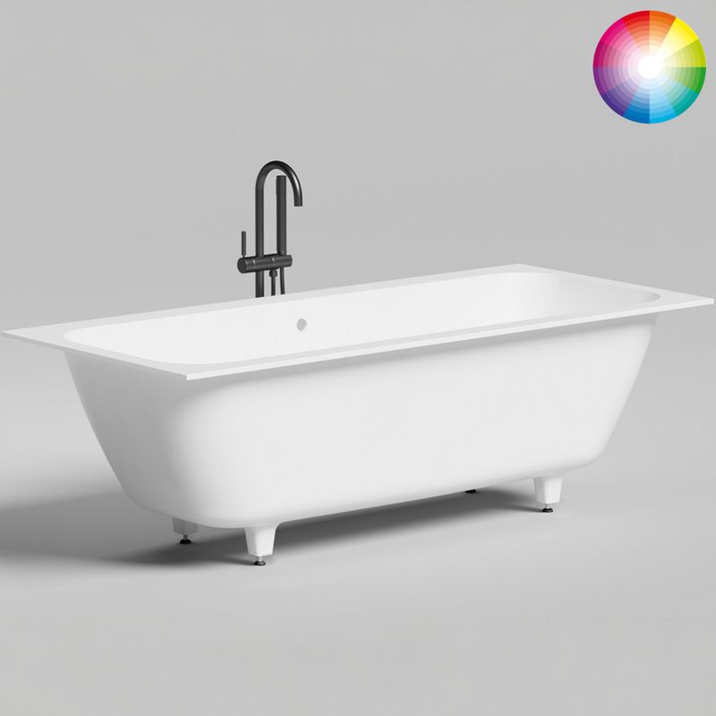 Ванна встраиваемая Salini S-Stone Orlanda Axis 103222MF 180x80x60 (покраска RAL полностью, матовый), без донного клапана