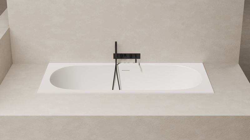 Ванна встраиваемая Salini S-Stone Ornella Axis 103422MF 190.5x90.5x63.5 (покраска RAL полностью, матовый), без донного клапана