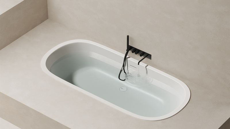 Ванна встраиваемая Salini S-Stone Ornella Axis 103422MF 190.5x90.5x63.5 (покраска RAL полностью, матовый), без донного клапана