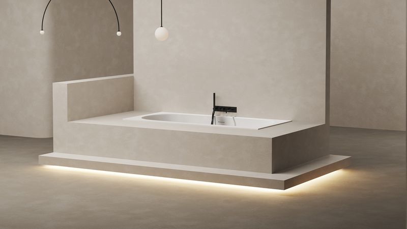Ванна встраиваемая Salini S-Stone Ornella Axis Kit 103522MF 190x90x63.5 (покраска RAL полностью, матовый), донный клапан, сифон, слив-перелив