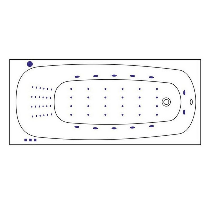 Ванная пристенная акриловая Whitecross Layla NANO 0102.180080.100.NANO.CR 180x80 (белый глянцевый, хром), каркас, слив-перелив