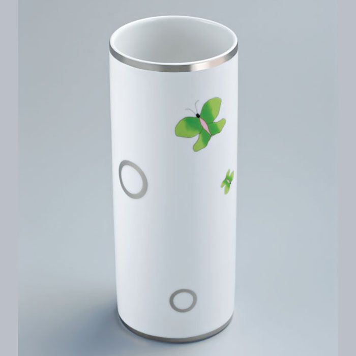 Ваза фарфоровая настольная THG Capucine Vert Decor Platine A7E-A02-4609 (платина, зеленый, белый)