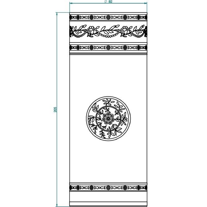 Ваза фарфоровая настольная THG Marquise noir decor Or A7F-A02-4609 (золотой, черный, белый)