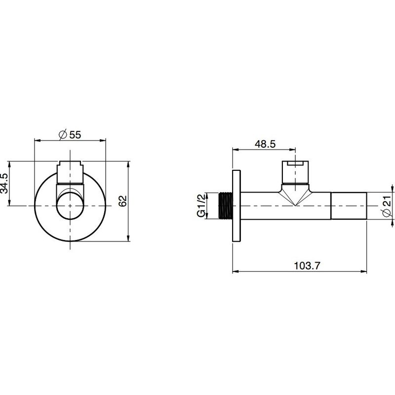 Вентиль подвода воды для смесителя Fima Carlo Frattini Spillo Steel F197INOX (нержавеющая сталь)