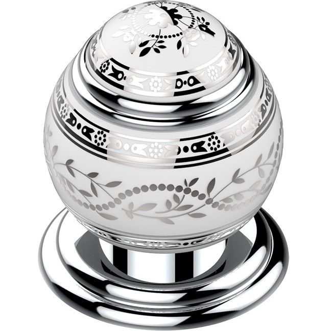 Вентиль смесителя для раковины Marquise platinum decor A7G-A02-35 (ручка белая, декор платина)