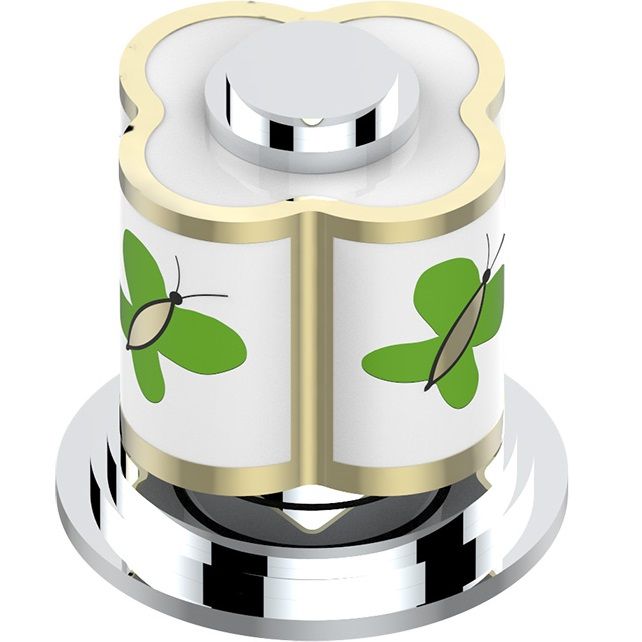 Вентиль смесителя для раковины THG Capucine Vert Decor Platine A7E-A02-35 (платина, зеленый, белый)