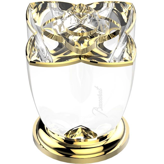 Вентиль смесителя для раковины THG Petale De Cristal Clair Lisere Dore U6E-F01-35 (золотой, стекло прозрачное)