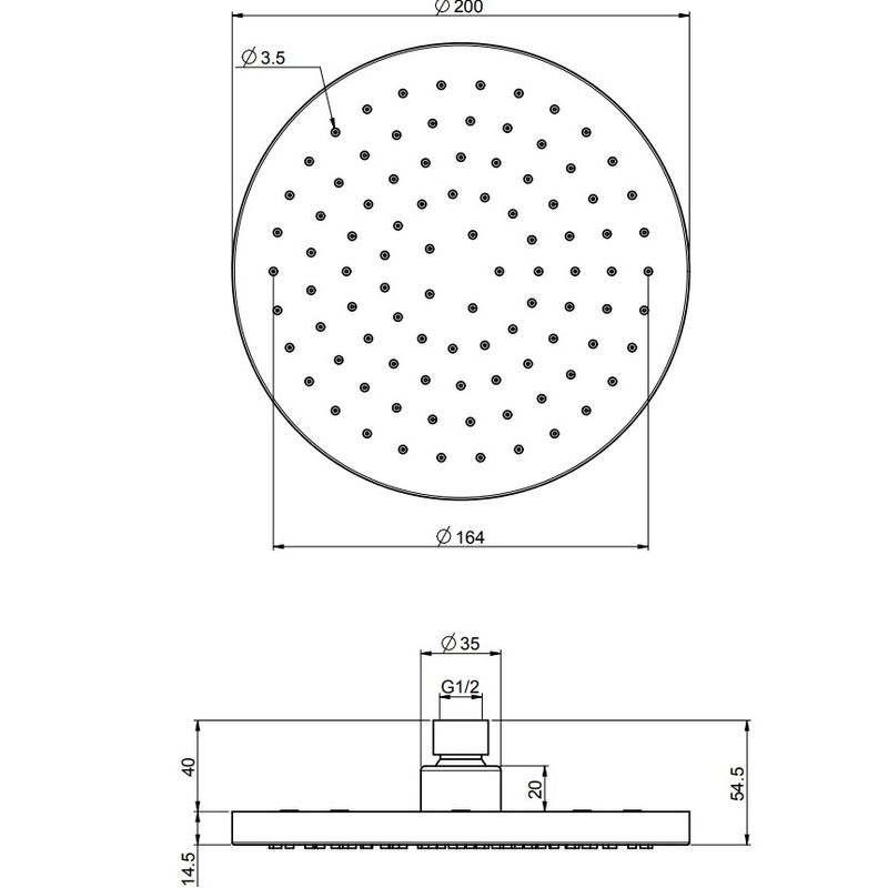 Верхний душ 20х20см Fima Carlo Frattini Soffioni F2267/2CR (хром)
