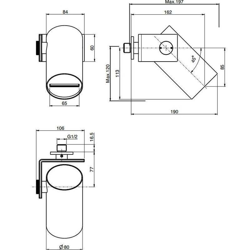 Верхний душ настенный 8см Fima Carlo Frattini Soffioni F5919OR (золотой)
