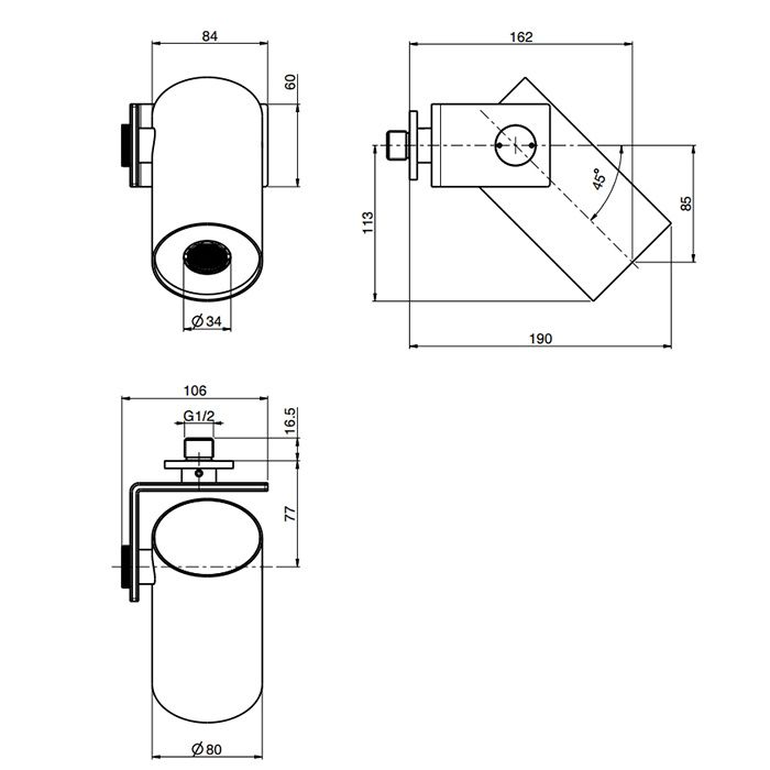 Верхний душ настенный 8см Fima Carlo Frattini Soffioni F5920OR (золотой)