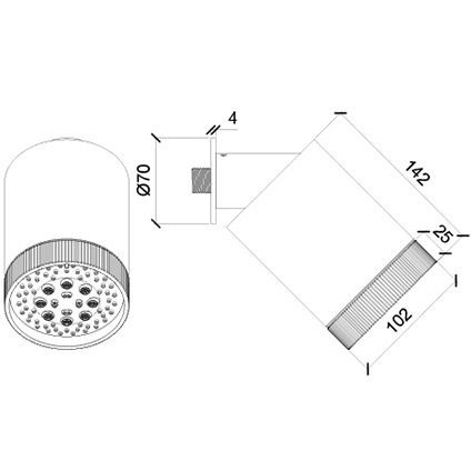 Верхний душ настенный Almar Beam D10.2см E044286.GO 10.2x10.2 (золотой)
