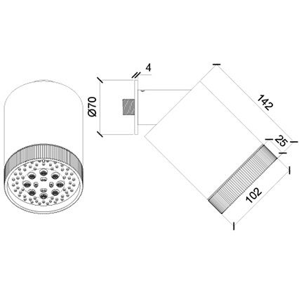 Верхний душ настенный Almar Beam D10.2см E044286.HB 10.2x10.2 (латунь брашированная)
