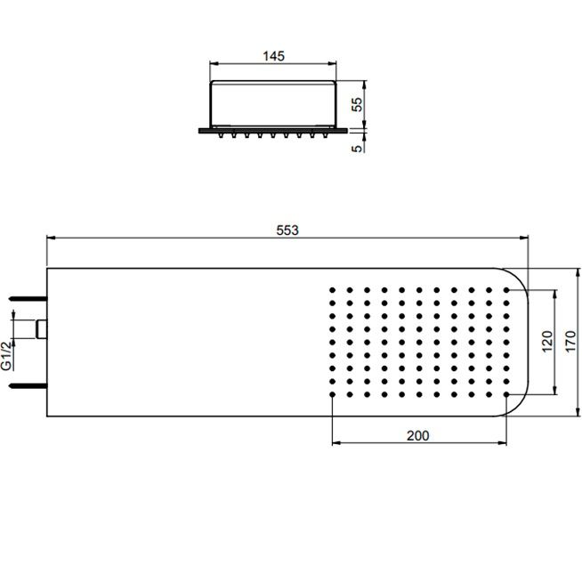 Верхний душ настенный 20x20см.  Fima Carlo Frattini Wellness F2628CR (хром)