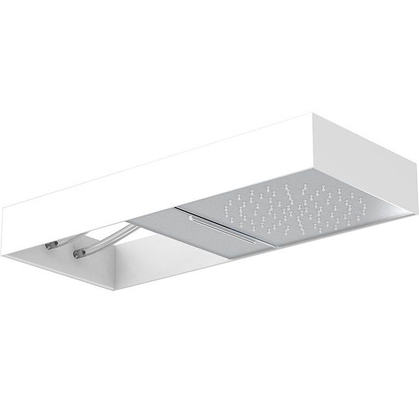 Верхний душ настенный 26.6x26.6см. Fima Carlo Frattini Wellness F2992BCR (хром, белый матовый), 2 вида струи