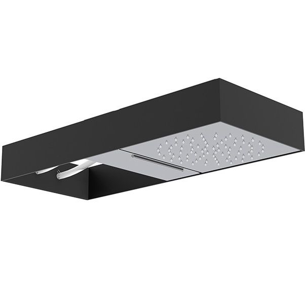 Верхний душ настенный 25.5x25.5см. Fima Carlo Frattini Wellness F2992NCR (нержавеющая сталь, черный матовый)
